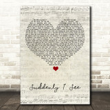 KT Tunstall Suddenly I See Script Heart Song Lyric Art Print