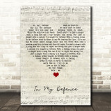 Freddie Mercury In My Defence Script Heart Song Lyric Art Print