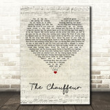 Duran Duran The Chauffeur Script Heart Song Lyric Art Print