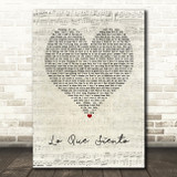 Cuco Lo Que Siento Script Heart Song Lyric Art Print