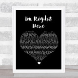 Damiyr I'm Right Here Black Heart Song Lyric Wall Art Print