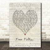 John Mayer Free Fallin' Script Heart Song Lyric Art Print