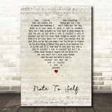 Jake Bugg Note To Self Script Heart Song Lyric Art Print