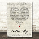 Prince and the Revolution Erotic City Script Heart Song Lyric Art Print