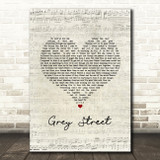 Dave Matthews Band Grey Street Script Heart Song Lyric Art Print