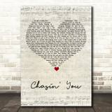 Morgan Wallen Chasin' You Script Heart Song Lyric Art Print