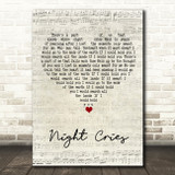 Arctic Lake Night Cries Script Heart Song Lyric Art Print