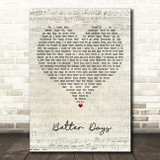 OneRepublic Better Days Script Heart Song Lyric Art Print