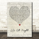 The Coronas LA At Night Script Heart Song Lyric Art Print