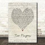 Jake Bugg Two Fingers Script Heart Song Lyric Art Print