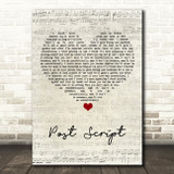 Typhoon Post Script Script Heart Song Lyric Art Print