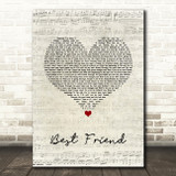 Brandy Best Friend Script Heart Song Lyric Art Print