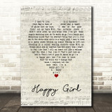 Martina McBride Happy Girl Script Heart Song Lyric Art Print