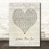 Jonny Houlihan Lean on in Script Heart Song Lyric Art Print