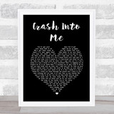 Dave Matthews Band Crash Into Me Black Heart Song Lyric Wall Art Print