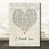 N-Dubz I Need You Script Heart Song Lyric Art Print