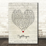 Sara Bareilles Tightrope Script Heart Song Lyric Art Print