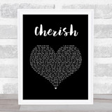 David Cassidy Cherish Black Heart Song Lyric Wall Art Print