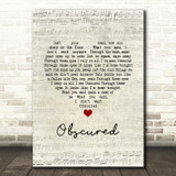 Smashing Pumpkins Obscured Script Heart Song Lyric Art Print