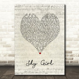 Max and Harvey Shy Girl Script Heart Song Lyric Art Print