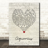 James Rado Aquarius Script Heart Song Lyric Art Print