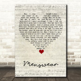 The 1975 Menswear Script Heart Song Lyric Art Print