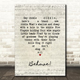 Chumbawamba Behave! Script Heart Song Lyric Art Print