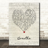CamelPhat, Breathe Script Heart Song Lyric Art Print