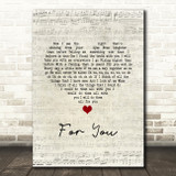Status Quo For You Script Heart Song Lyric Art Print