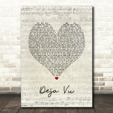 Beyoncé Deja Vu Script Heart Song Lyric Art Print