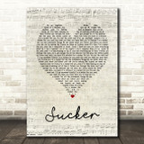 Jonas Brothers Sucker Script Heart Song Lyric Art Print