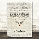 Roxy Music Avalon Script Heart Song Lyric Art Print