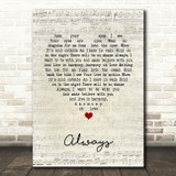 Erasure Always Script Heart Song Lyric Art Print