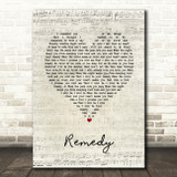 Adele Remedy Script Heart Song Lyric Art Print