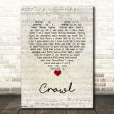 Alkaline Trio Crawl Script Heart Song Lyric Art Print