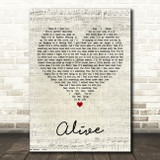 Adelitas Way Alive Script Heart Song Lyric Art Print