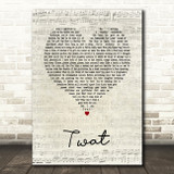 John Cooper Clarke Twat Script Heart Song Lyric Art Print