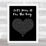 Deniece Williams Let's Hear It For The Boy Black Heart Song Lyric Wall Art Print