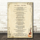 Tina Turner Proud Mary Vintage Guitar Song Lyric Art Print