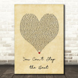 Hairspray You Can't Stop the Beat Vintage Heart Song Lyric Art Print