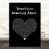 Dolly Parton Tennesssee Homesick Blues Black Heart Song Lyric Wall Art Print