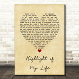 Dolly Parton Highlight of My Life Vintage Heart Song Lyric Art Print