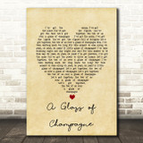 Sailor A Glass of Champagne Vintage Heart Song Lyric Art Print