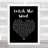 Donovan Catch The Wind Black Heart Song Lyric Wall Art Print