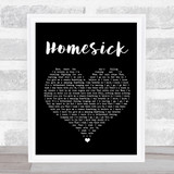 Dua Lipa Homesick Black Heart Song Lyric Wall Art Print