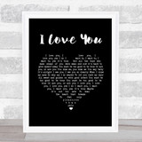 Earl I Love You Black Heart Song Lyric Wall Art Print
