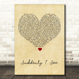KT Tunstall Suddenly I See Vintage Heart Song Lyric Art Print