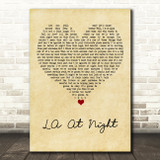 The Coronas LA At Night Vintage Heart Song Lyric Art Print