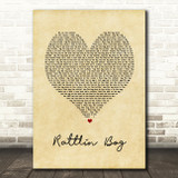 Stramash Rattlin Bog Vintage Heart Song Lyric Art Print