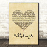 The Amity Affliction Pittsburgh Vintage Heart Song Lyric Art Print